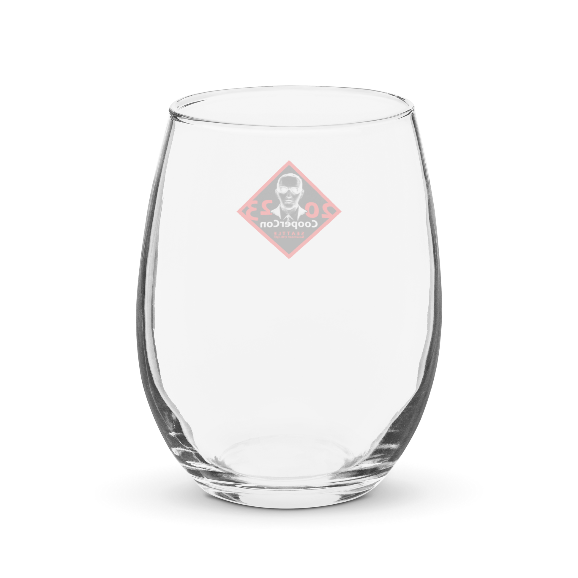 Way to Celebrate Clear Glass Stemless Wine Glass with Skull Pattern 